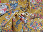 Indian Floral Print Velvet Fabric – Cotton Velvet by Yard & Meter for Upholstery & Table Cloth